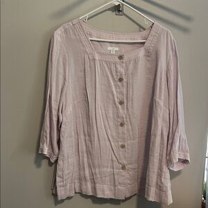 J Jill Soft Pink Button-Down Shirt